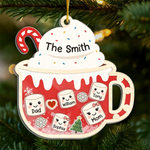 Custom 3 Layers Shaker Ornament - Personalized Christmas Birthday Gifts For Mom, Dad, Kids - Little Marshmallows, Big Love
