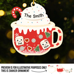 Custom 3 Layers Shaker Ornament - Personalized Christmas Birthday Gifts For Mom, Dad, Kids - Little Marshmallows, Big Love