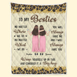 Custom Blanket - Personalized Best Friend Birthday Gifts For Women, Besties, Sisters, BFF - Cheers To Endless Friendship