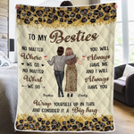 Custom Blanket - Personalized Best Friend Birthday Gifts For Women, Besties, Sisters, BFF - Cheers To Endless Friendship