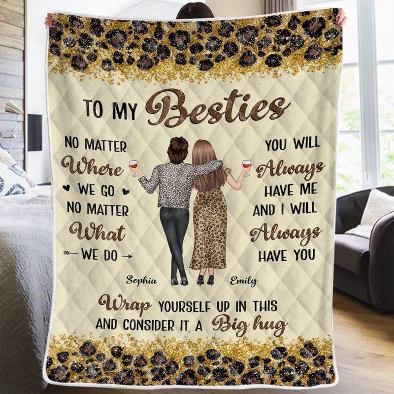 Custom Blanket - Personalized Best Friend Birthday Gifts For Women, Besties, Sisters, BFF - Cheers To Endless Friendship