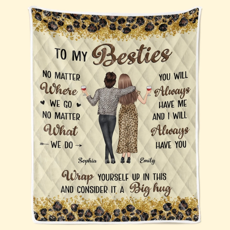 Custom Blanket - Personalized Best Friend Birthday Gifts For Women, Besties, Sisters, BFF - Cheers To Endless Friendship