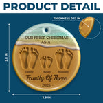 Custom Ceramic Ornament - Personalized Christmas Birthday Gifts For Mom, Dad, Kids - Our Christmas Journey Begins