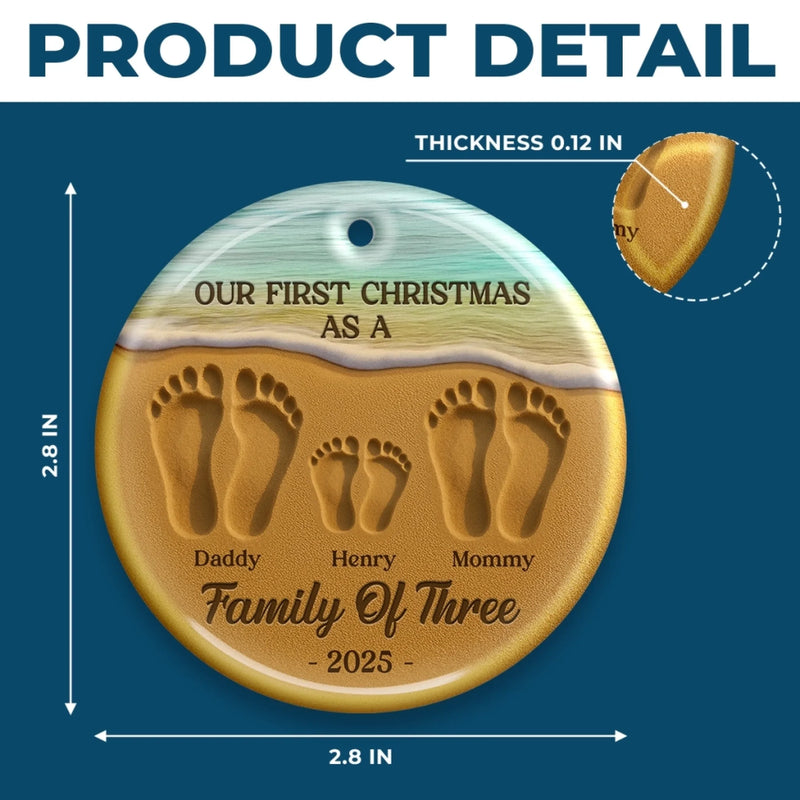 Custom Ceramic Ornament - Personalized Christmas Birthday Gifts For Mom, Dad, Kids - Our Christmas Journey Begins
