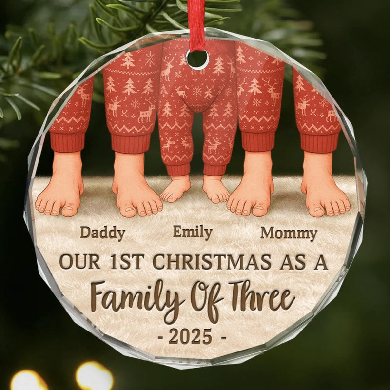 Custom Circle Glass Ornament - Personalized Christmas Birthday Gifts For Mom, Dad, Kids - Together We Shine