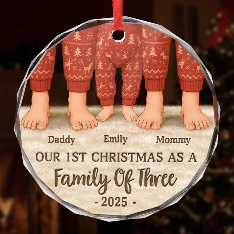 Custom Circle Glass Ornament - Personalized Christmas Birthday Gifts For Mom, Dad, Kids - Together We Shine