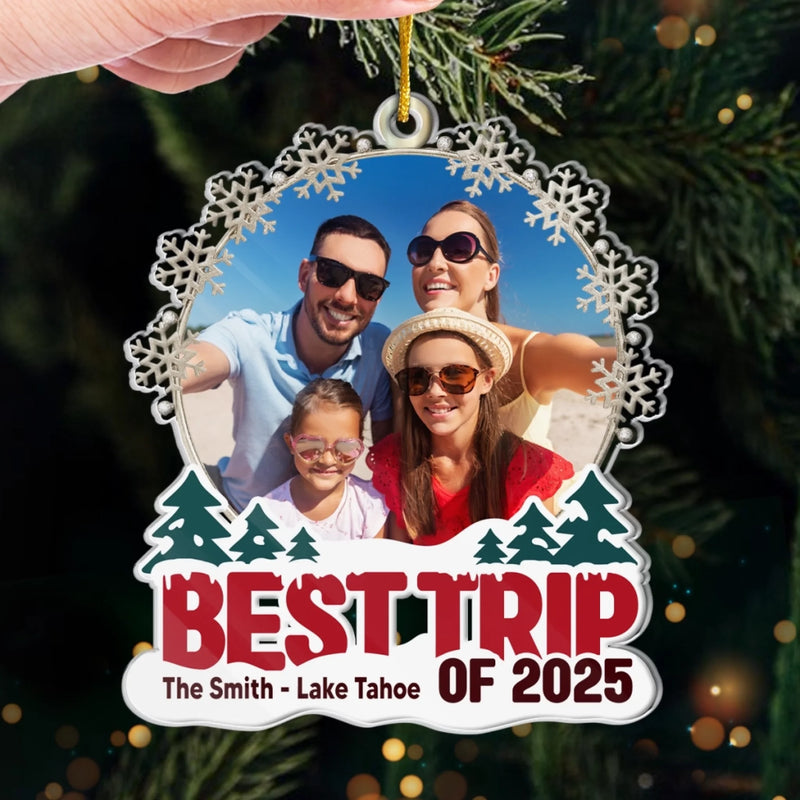 Custom Photo Acrylic Ornament - Personalized Christmas Birthday Gifts For Mom, Dad, Kids - Our Winter Wonderland Of Love