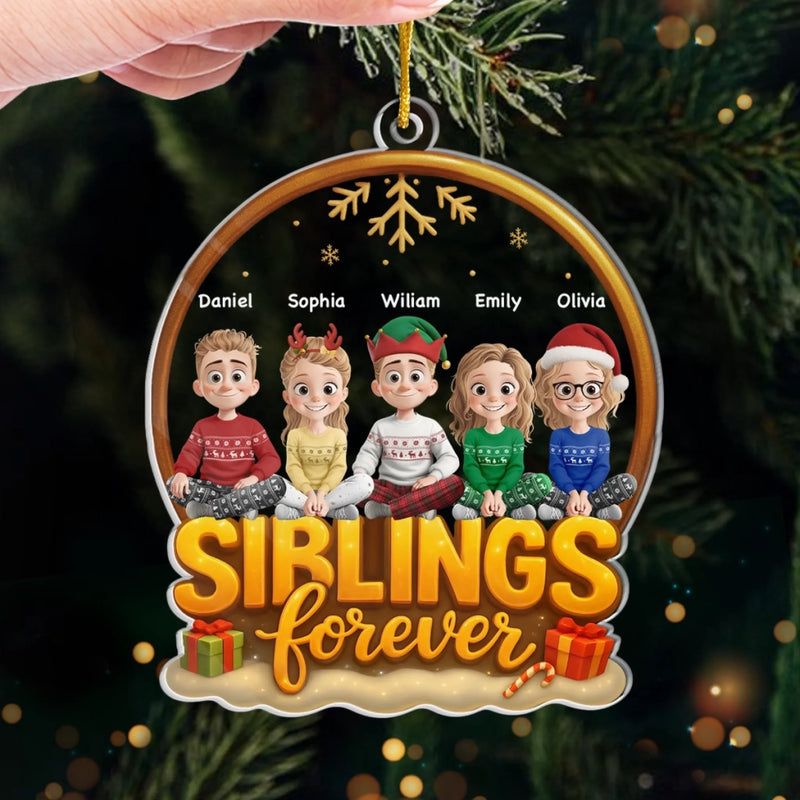 Custom Acrylic Ornament - Personalized Christmas Birthday Gifts For Brother, Sister - Siblings Forever United