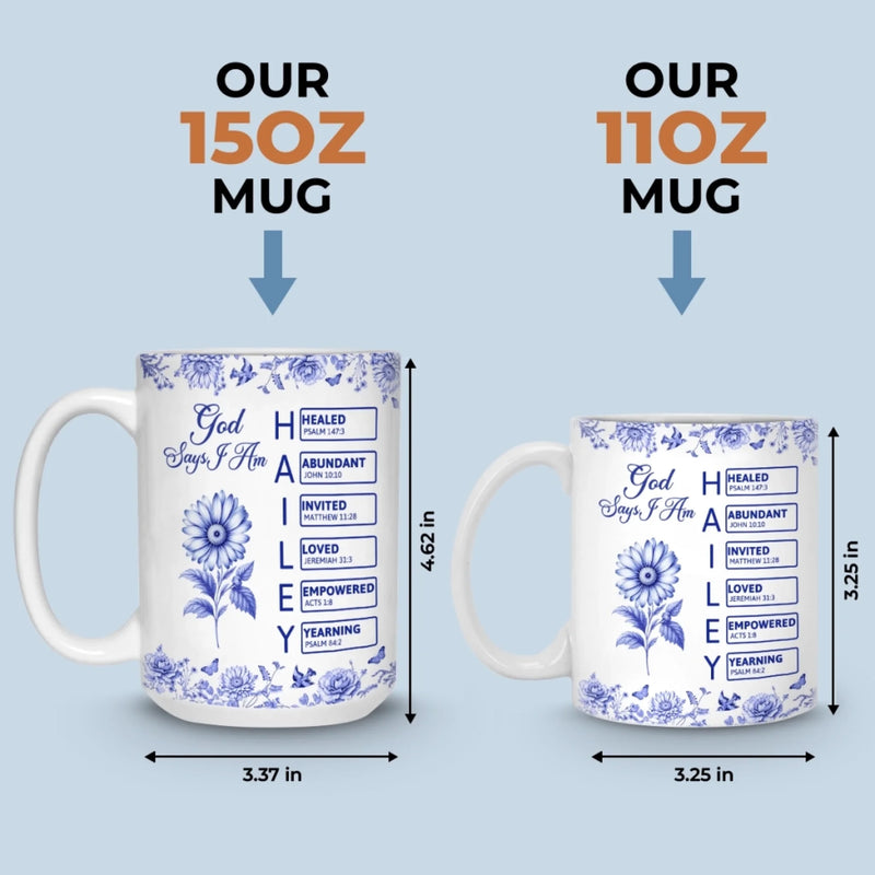 Custom Mug - Personalized Best Friend Birthday Gifts For Women, Besties, Sisters, BFF - God Says I Am Enough