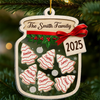 Custom 3 Layers Shaker Ornament - Personalized Christmas Birthday Gifts For Mom, Dad, Kids - A Jar Full Of Love And Family