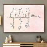 Custom Name Cat Trio Gifts for Cat Lovers - Personalized Poster