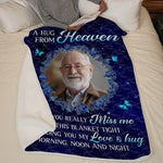 Custom Photo Blanket - Personalized Christmas Memorial Sympathy Gifts For Loss Of Mom, Dad - Love Never Ends, Only Grows Stronger