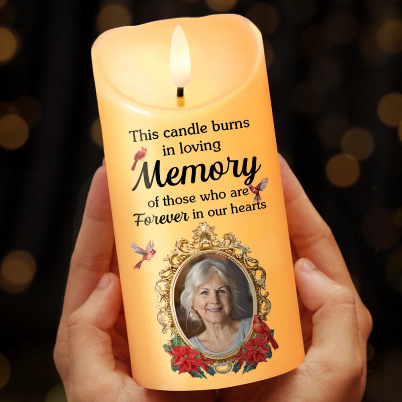 Custom Photo LED Candle - Personalized Christmas Memorial Sympathy Gifts For Loss Of Mom, Dad - Your Memory, My Endless Love