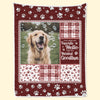 Custom Photo Blanket - Personalized Pet Christmas Memorial Sympathy Gifts For Dogs, Cats - Your Paw Prints Are Etched In My Heart