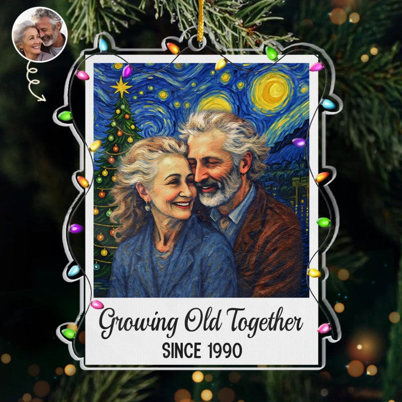 Custom Photo Acrylic Ornament - Personalized Anniversary Christmas Wedding Gifts For Husband And Wife, Him And Her - Love, Our Best Adventure