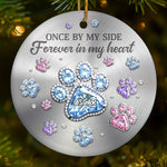 Custom Ceramic Ornament - Personalized Pet Christmas Memorial Sympathy Gifts For Dogs, Cats - Paws Of Love