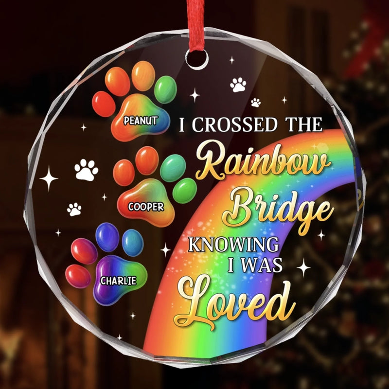 Custom Circle Glass Ornament - Personalized Pet Christmas Memorial Sympathy Gifts For Dogs, Cats - Furever Loved And Missed