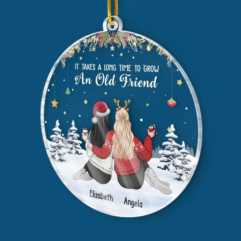 Custom Acrylic Ornament - Personalized Christmas Best Friend Birthday Gifts For Women, Besties, Sisters, BFF - Best Friends Make Christmas Brighter