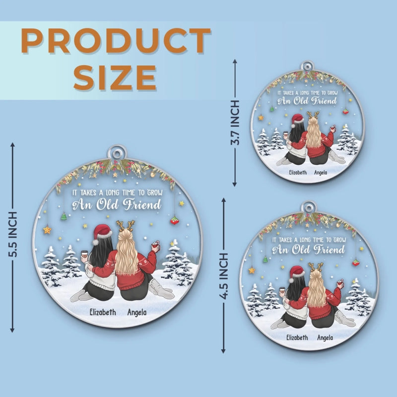 Custom Acrylic Ornament - Personalized Christmas Best Friend Birthday Gifts For Women, Besties, Sisters, BFF - Best Friends Make Christmas Brighter