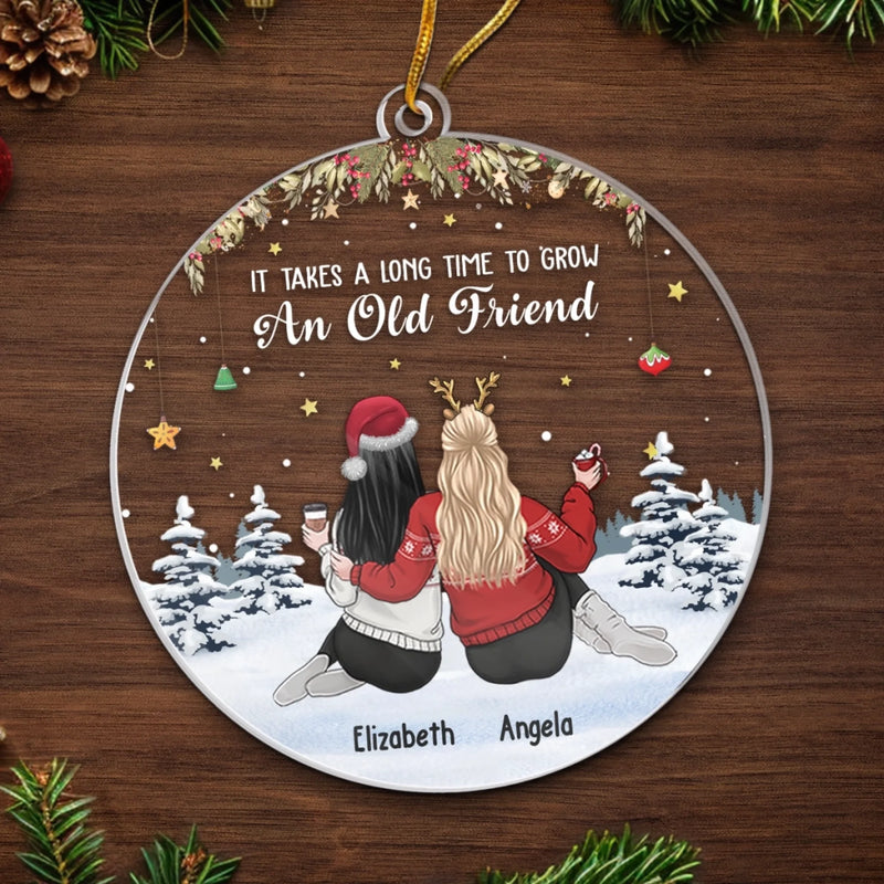 Custom Acrylic Ornament - Personalized Christmas Best Friend Birthday Gifts For Women, Besties, Sisters, BFF - Best Friends Make Christmas Brighter