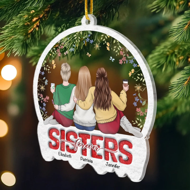Custom Acrylic Ornament - Personalized Christmas Best Friend Birthday Gifts For Women, Besties, Sisters, BFF - Through Years We Shine Stronger