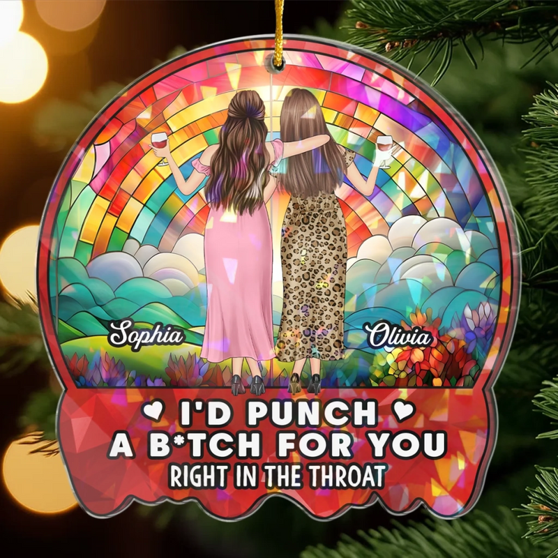 Custom Hologram Acrylic Ornament - Personalized Christmas Best Friend Birthday Gifts For Women, Besties, Sisters, BFF - Friendship Is The Best Gift