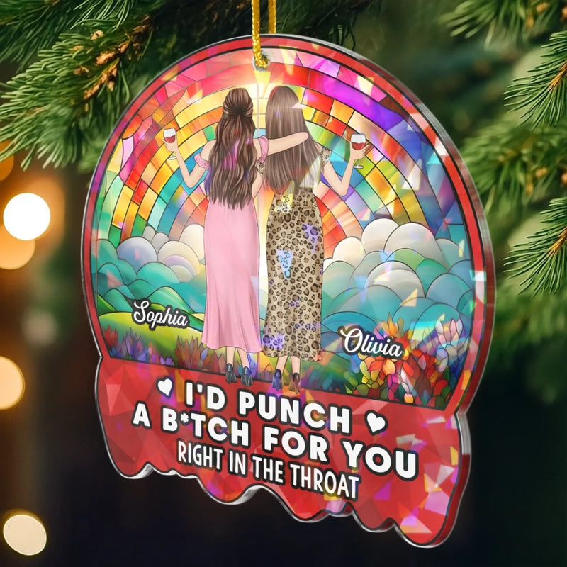 Custom Hologram Acrylic Ornament - Personalized Christmas Best Friend Birthday Gifts For Women, Besties, Sisters, BFF - Friendship Is The Best Gift