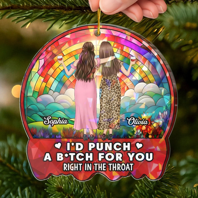 Custom Hologram Acrylic Ornament - Personalized Christmas Best Friend Birthday Gifts For Women, Besties, Sisters, BFF - Friendship Is The Best Gift