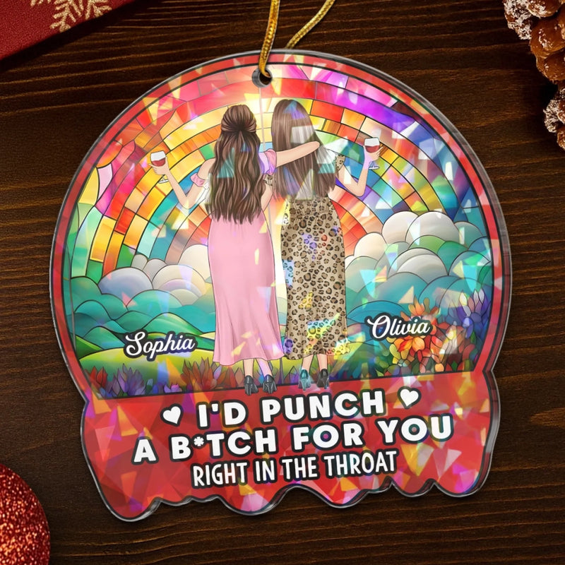 Custom Hologram Acrylic Ornament - Personalized Christmas Best Friend Birthday Gifts For Women, Besties, Sisters, BFF - Friendship Is The Best Gift