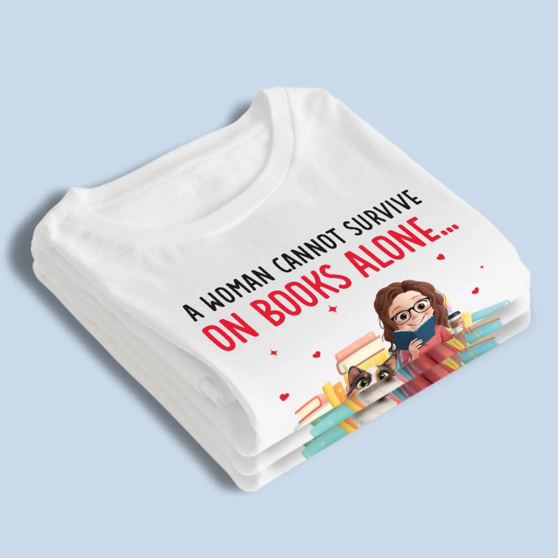 Custom Unisex T-shirt, Premium T-shirt, Hoodie - Personalized Bookish Gifts For Book Lovers, Bookworms, Cat Mom And Dad - Reading Is Better With Fur