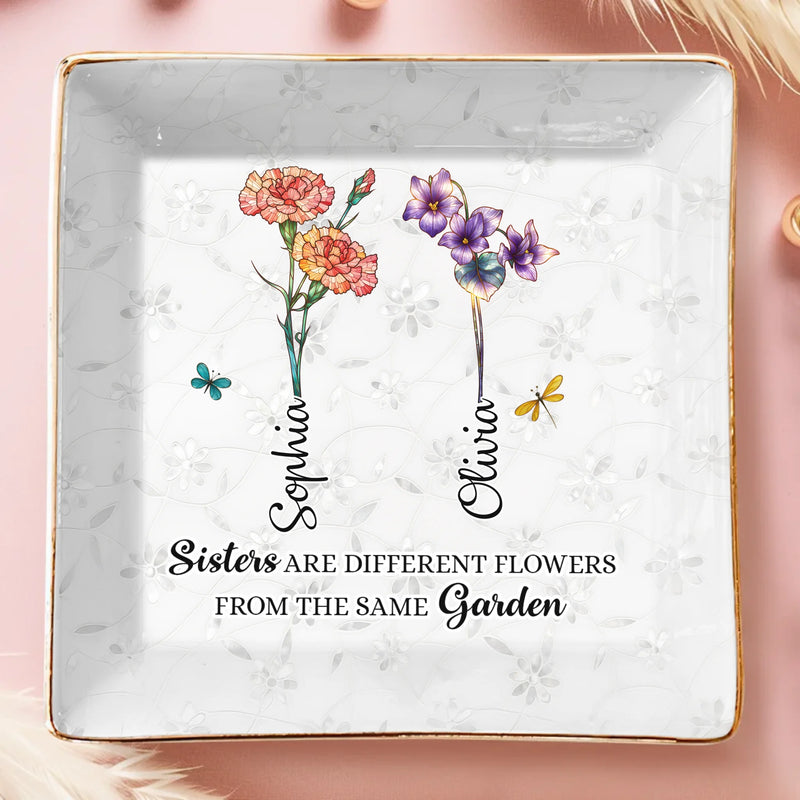 Custom Full-Print Jewelry Dish - Personalized Best Friend Birthday Gifts For Women, Besties, Sisters, BFF  - Old Friends, New Flowers