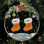 Custom Acrylic Ornament - Personalized Christmas Birthday Gifts For Mom, Dad, Kids - Socks Full Of Memories