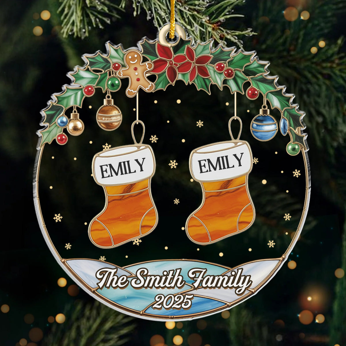 Custom Acrylic Ornament - Personalized Christmas Birthday Gifts For Mom, Dad, Kids - Socks Full Of Memories