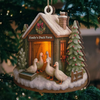 Custom Wood Ornament - Personalized Christmas Birthday Gifts For Women, Men - Duck, Duck, Christmas Luck