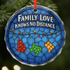 Custom Circle Glass Ornament - Personalized Christmas Birthday Gifts For Mom, Dad, Kids - Family Love, Across Every State