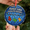 Custom Long Distance Circle Glass Ornament - Personalized Christmas Birthday Gifts For Mom, Dad, Kids - Family Love, Across Every State