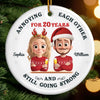 Custom Ceramic Ornament - Personalized Anniversary Christmas Wedding Gifts For Husband And Wife, Him And Her - A Love Story With Punchlines