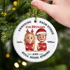 Custom Ceramic Ornament - Personalized Anniversary Christmas Wedding Gifts For Husband And Wife, Him And Her - A Love Story With Punchlines