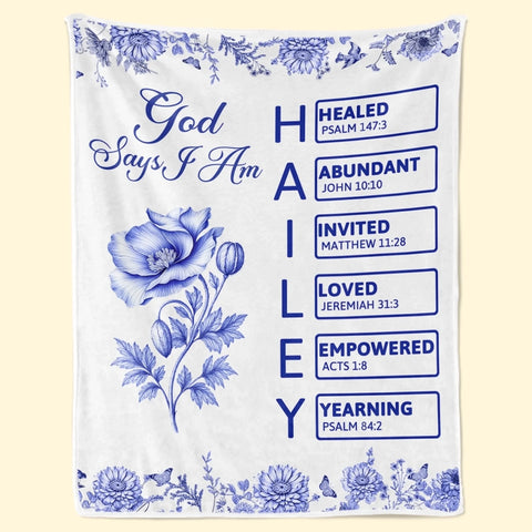 Custom Blanket - Personalized Best Friend Birthday Gifts For Women, Besties, Sisters, BFF, Family, Yourself - God Says You Are