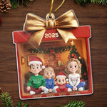 Custom Acrylic Ornament - Personalized Christmas Birthday Gifts For Mom, Dad, Kids - Golden Bow, Endless Love