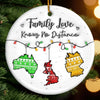 Custom Ceramic Ornament - Personalized Christmas Birthday Gifts For Mom, Dad, Kids - Family Love Knows No Distance