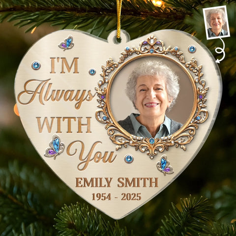 Custom Photo Acrylic Ornament - Personalized Memorial Sympathy Gifts For Loss Of Mom, Dad - Forever In Loving Memory
