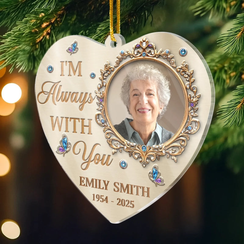 Custom Photo Acrylic Ornament - Personalized Memorial Sympathy Gifts For Loss Of Mom, Dad - Forever In Loving Memory