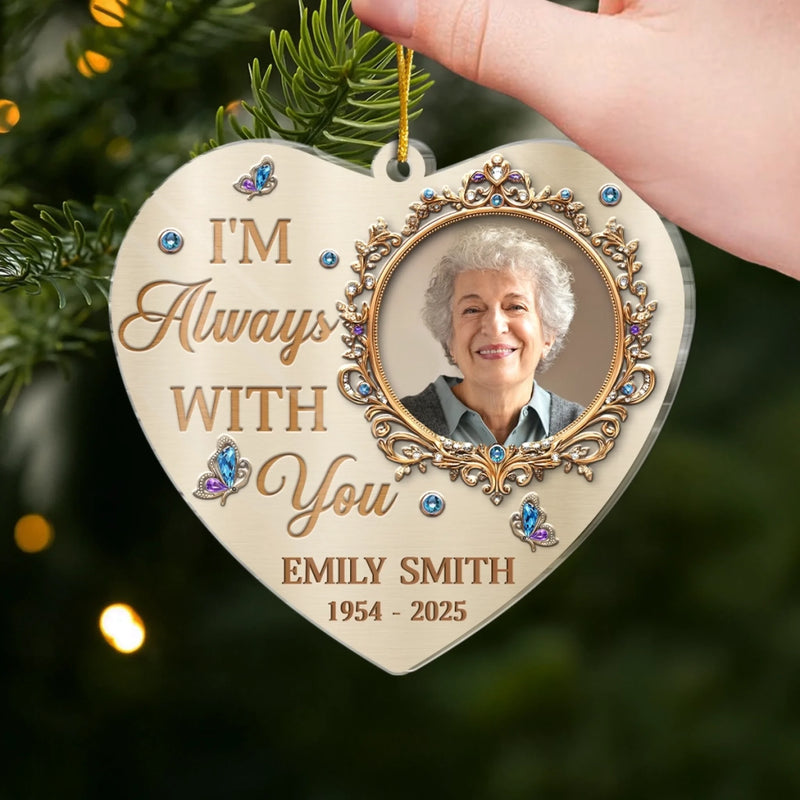 Custom Photo Acrylic Ornament - Personalized Memorial Sympathy Gifts For Loss Of Mom, Dad - Forever In Loving Memory