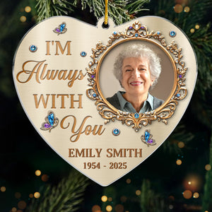 Custom Photo Acrylic Ornament - Personalized Memorial Sympathy Gifts For Loss Of Mom, Dad - Forever In Loving Memory