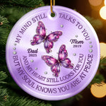 Custom Ceramic Ornament - Personalized Christmas Memorial Sympathy Gifts For Loss Of Mom, Dad - Watching Over Us Still