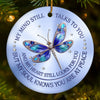 Custom Ceramic Ornament - Personalized Christmas Memorial Sympathy Gifts For Loss Of Mom, Dad - Watching Over Us Still