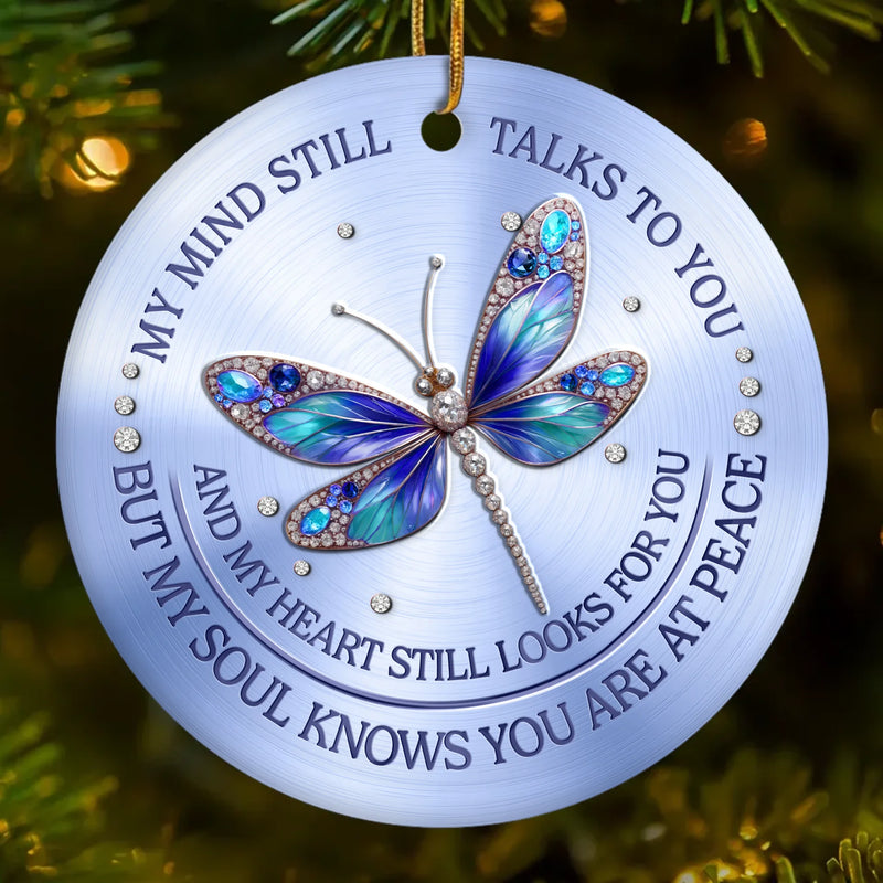 Custom Ceramic Ornament - Personalized Christmas Memorial Sympathy Gifts For Loss Of Mom, Dad - Watching Over Us Still