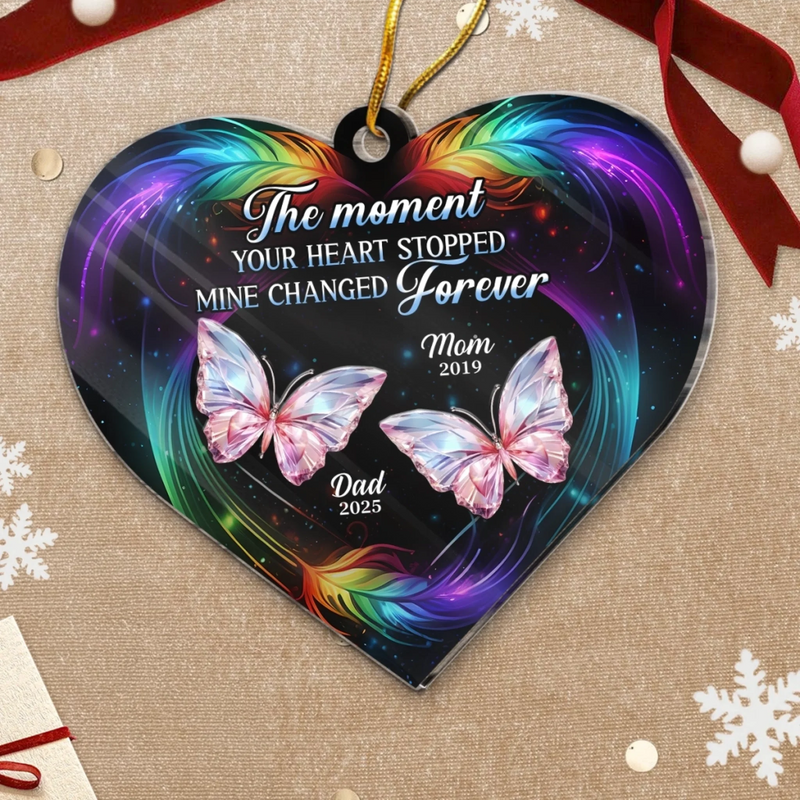 Custom Photo Acrylic Ornament - Personalized Memorial Sympathy Gifts For Loss Of Mom, Dad - When You Left, Part of Me Went With You