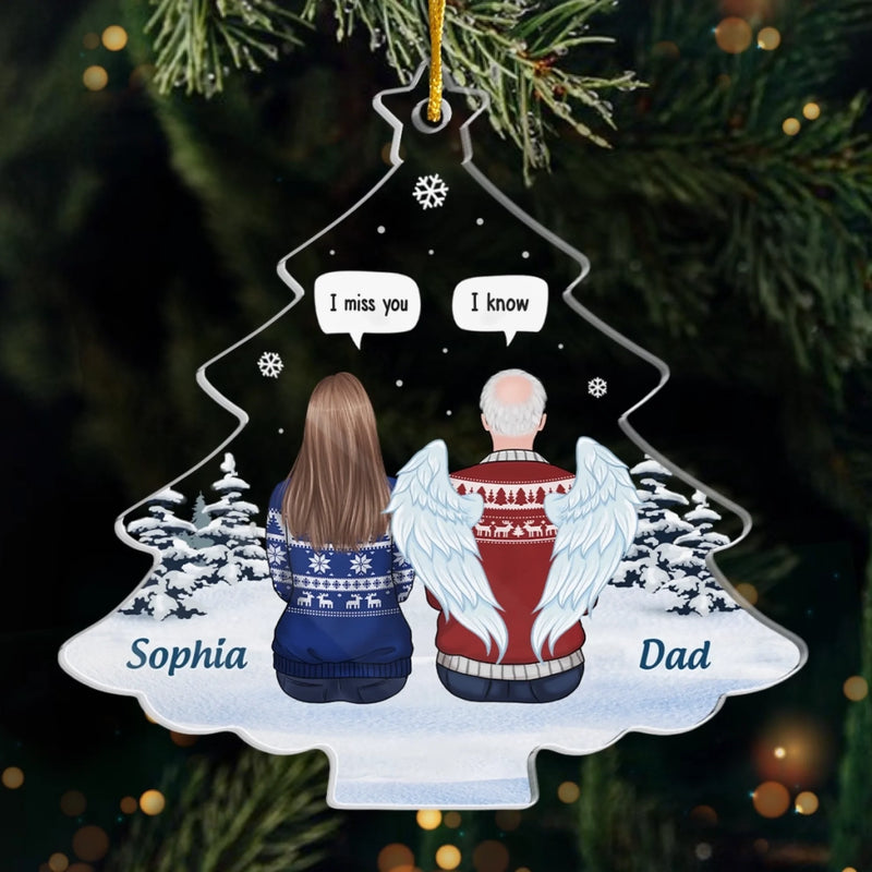 Custom Acrylic Ornament - Personalized Christmas Memorial Sympathy Gifts For Loss Of Mom, Dad - Loved Beyond Words, Missed Beyond Measure